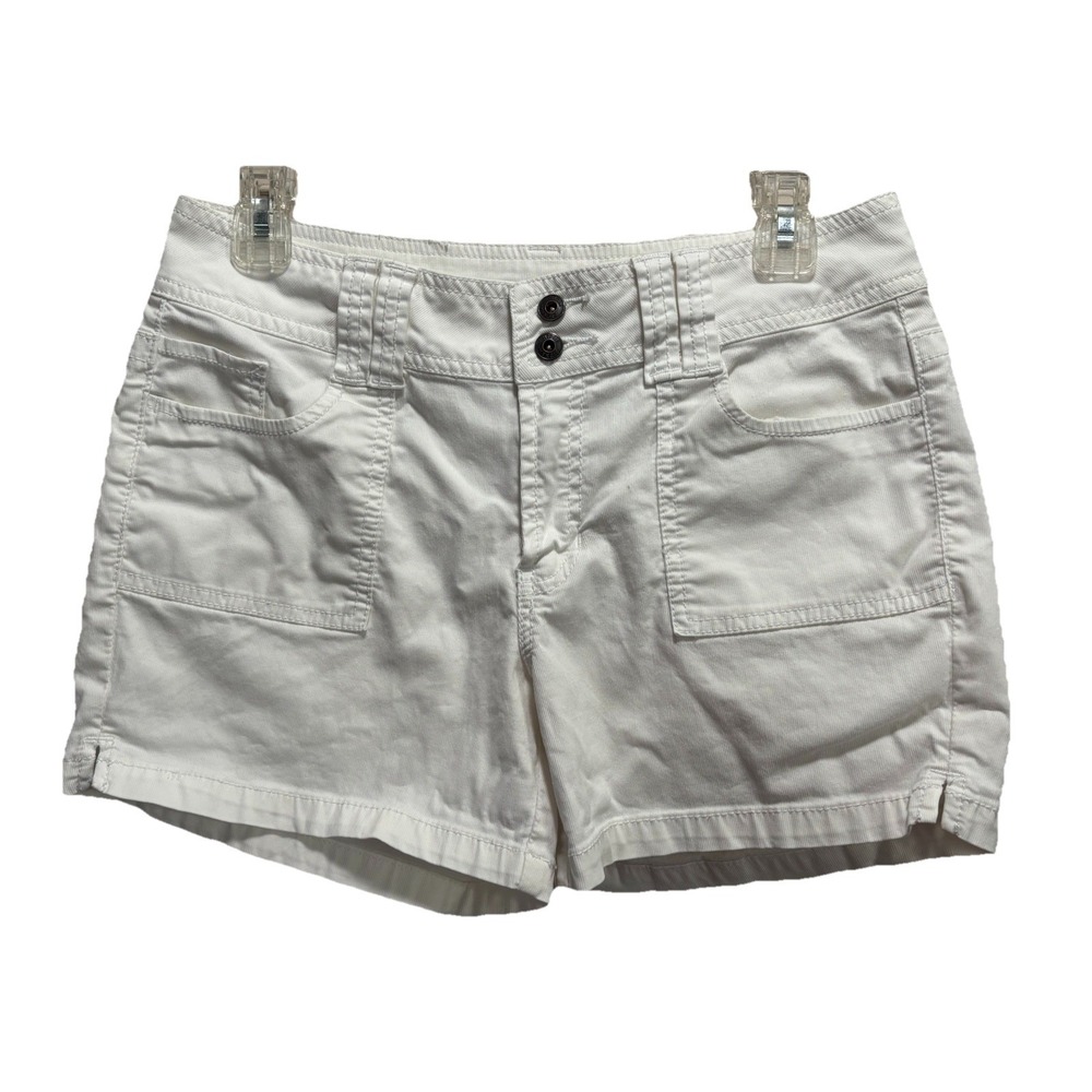 High Sierra White Soft Corduroy Jean Short Size 6 Pockets/Zip Mid Rise